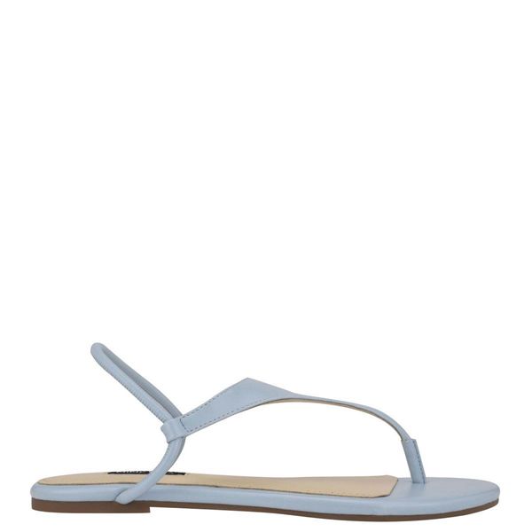 Nine West Braydin Stretch Blue Flat Sandals | South Africa 66M86-6W51